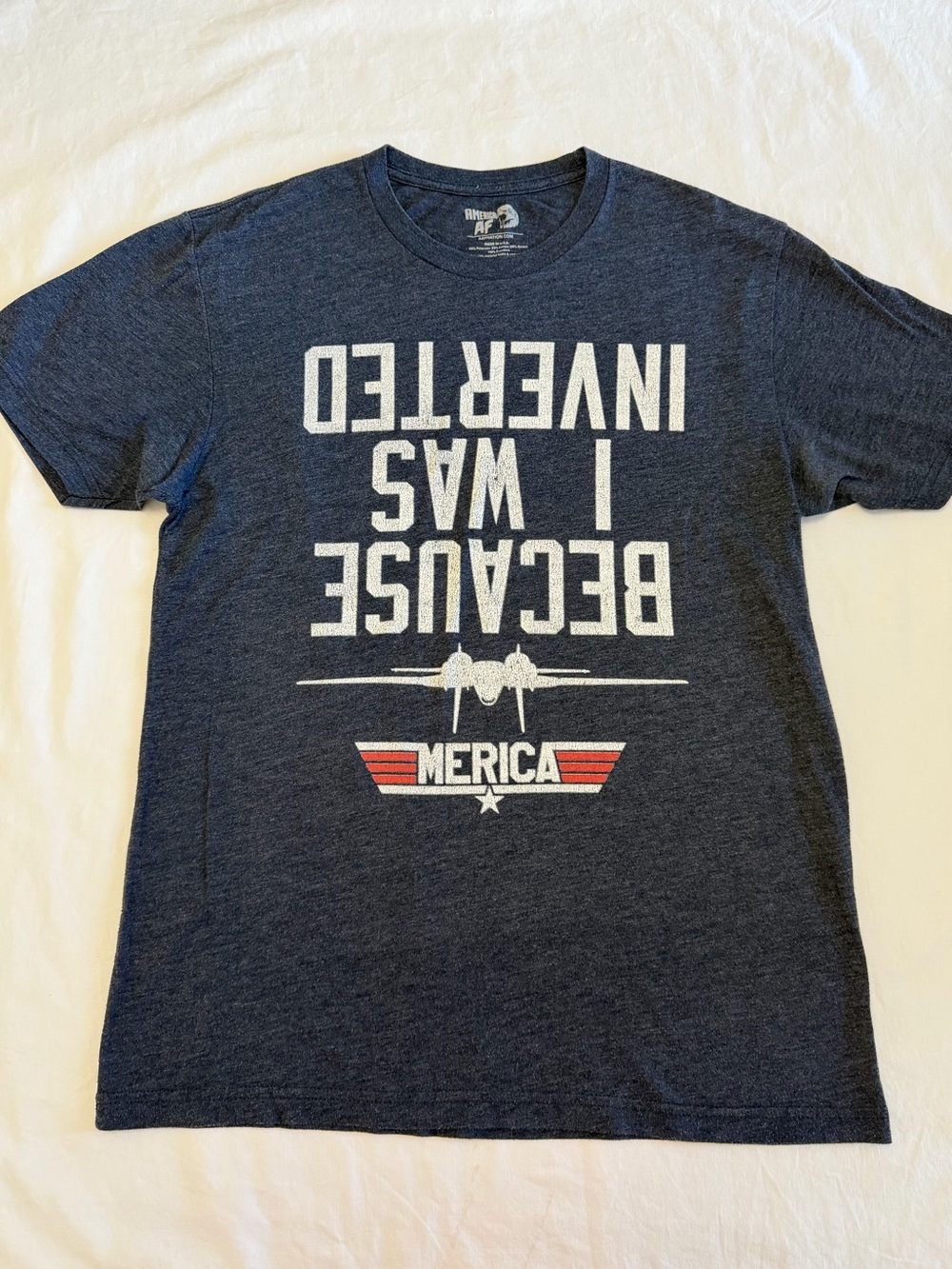 Men's Navy 'Because I Was Inverted' Graphic Tshirt